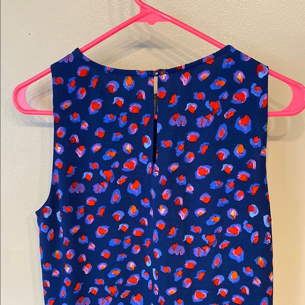 Ruffled Tiered Blue and Red Mini Sundress - Picture 5 of 5